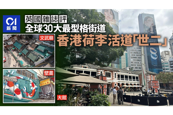 香港01 英國雜誌評全球30大最型格街道 香港荷李活道排第二