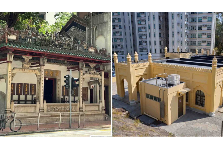 英文虎報 - 兩座歷史建築被列為法定古蹟：灣仔洪聖古廟與赤柱清真寺。
